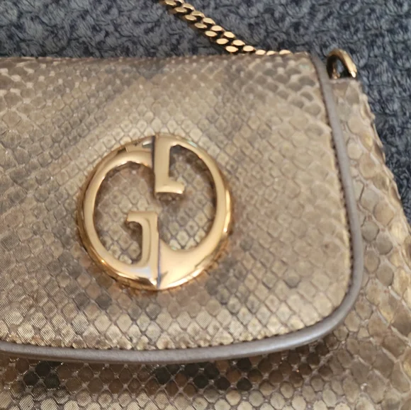 GORGEOUS VINTAGE PYTHON SNAKE CROSSBODY GUCCI BAG - Picture 3 of 16